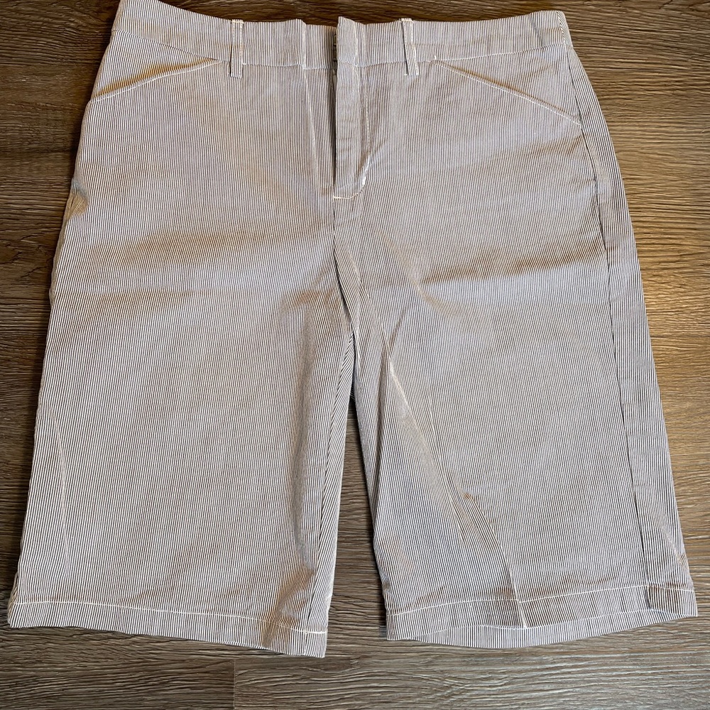 DKNY Black and white stripped shorts